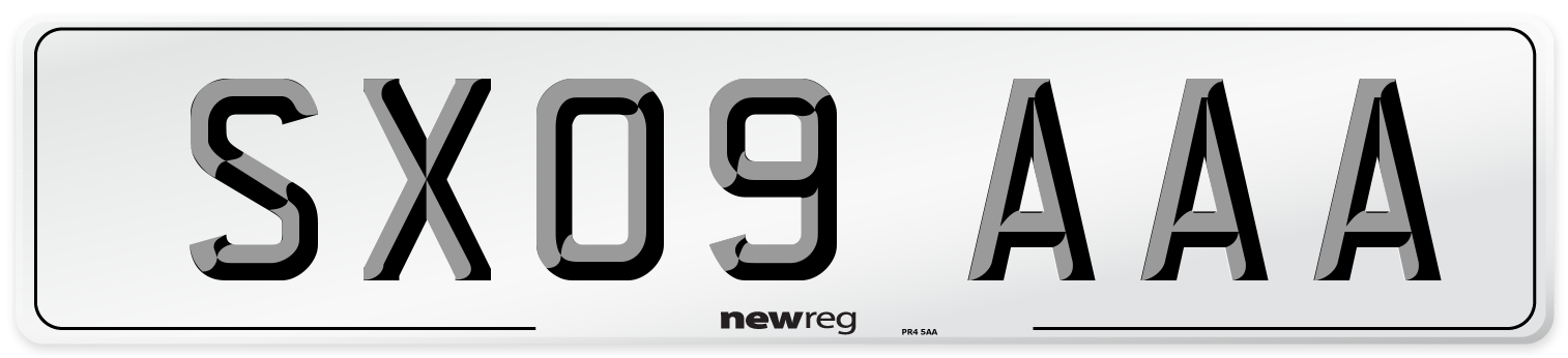 SX09 AAA Number Plate from New Reg